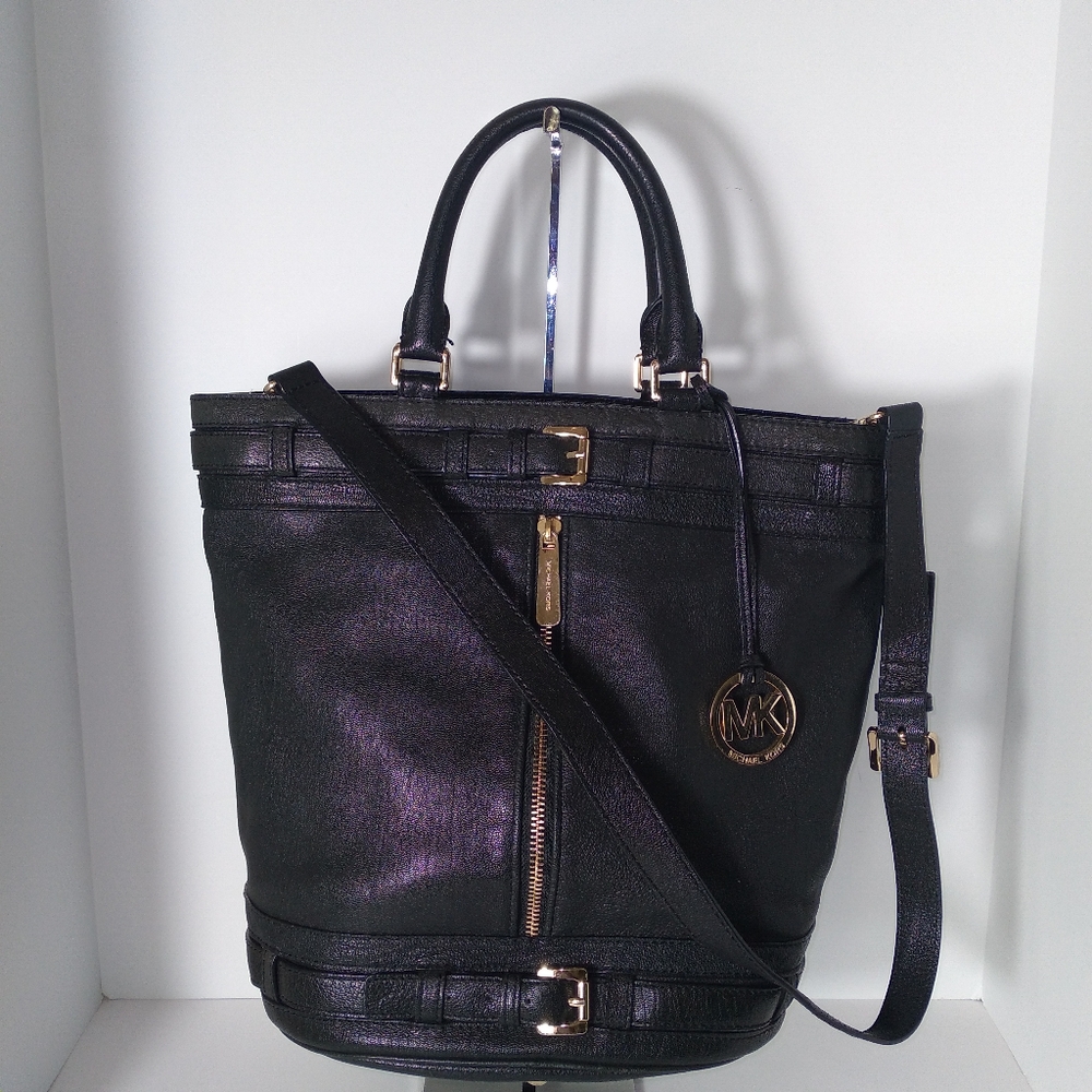 MICHAEL Michael Kors Gold and Black Tote with Dual Handles